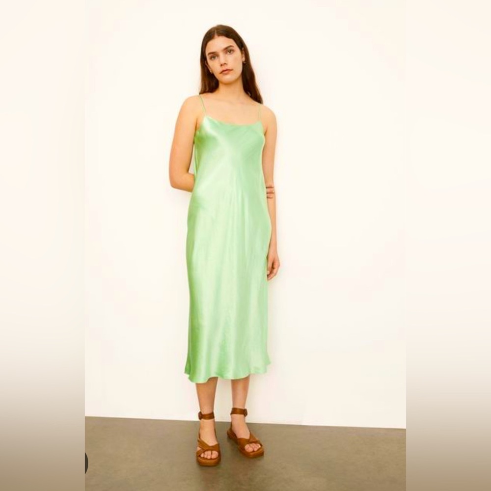 Vince New with tags , mint satin slip dress. Size Large.
